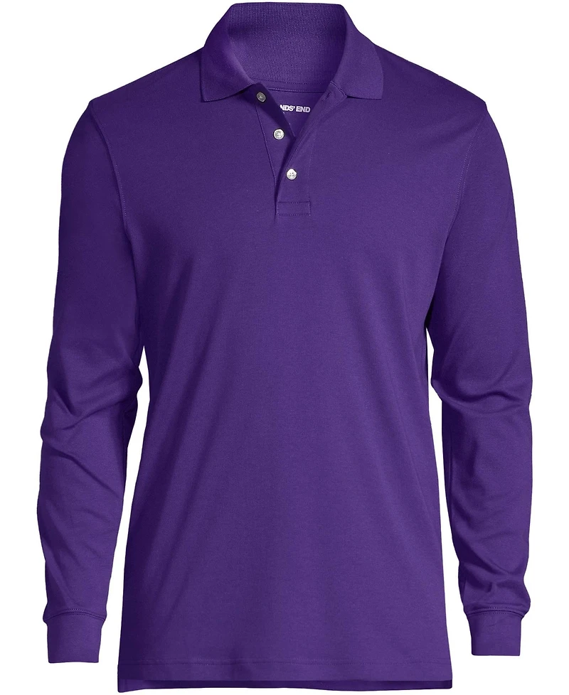 Lands' End Men's Long Sleeve Interlock Polo Shirt
