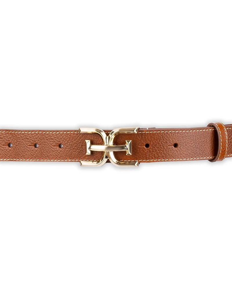 Sam Edelman Women's Slim Double-e Plaque Buckle Belt