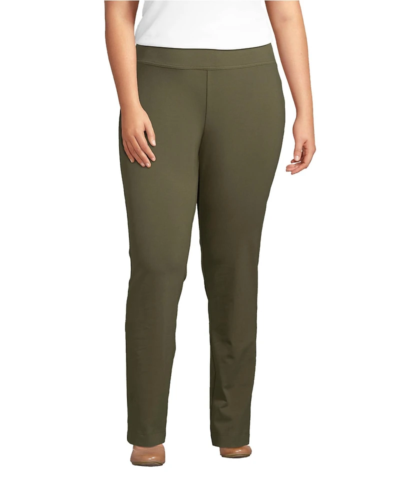 Lands' End Plus Starfish Mid Rise Slim Leg Pants