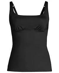 Lands' End Women's D-Cup Square Neck Underwire Tankini Swimsuit Top Adjustable Straps