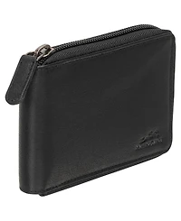 Mancini Men's Buffalo Rfid Secure Zippered Billfold Wallet with Removable Passcase
