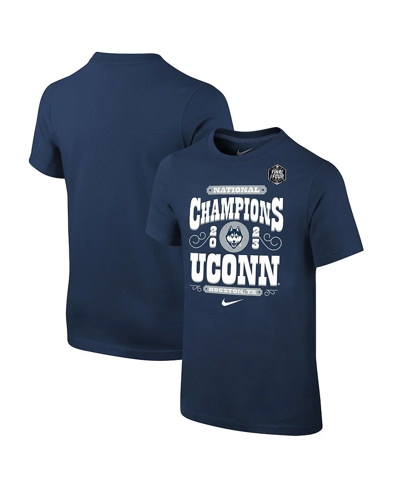 Big Boys and Girls Nike Navy UConn Huskies 2023 Ncaa Men's Basketball National Champions Celebration T-shirt