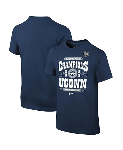Big Boys and Girls Nike Navy UConn Huskies 2023 Ncaa Men's Basketball National Champions Celebration T-shirt