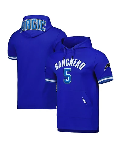 Men's Pro Standard Paolo Banchero Royal Orlando Magic Name and Number Short Sleeve Pullover Hoodie