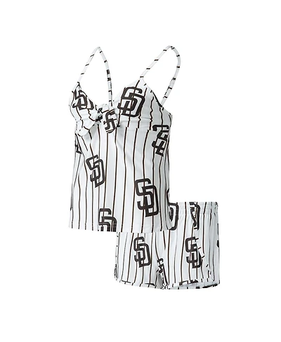 Women's Concepts Sport White San Diego Padres Reel Allover Print Tank Top and Shorts Sleep Set