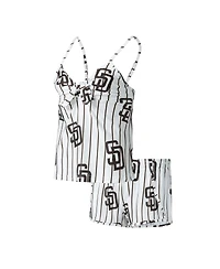 Women's Concepts Sport White San Diego Padres Reel Allover Print Tank Top and Shorts Sleep Set