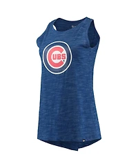 Women's New Era Royal Chicago Cubs Space Dye Back-Knot Tank Top