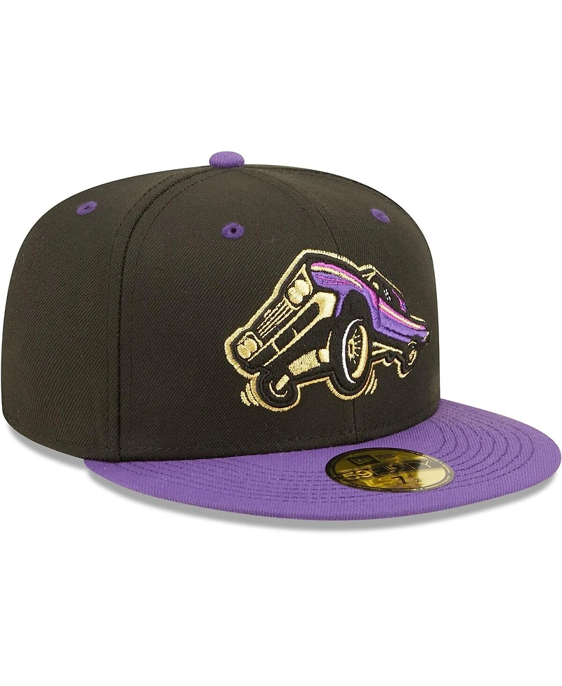 Men's New Era Black, Purple Lowriders De Fresno Copa La Diversion 59FIFTY Fitted Hat
