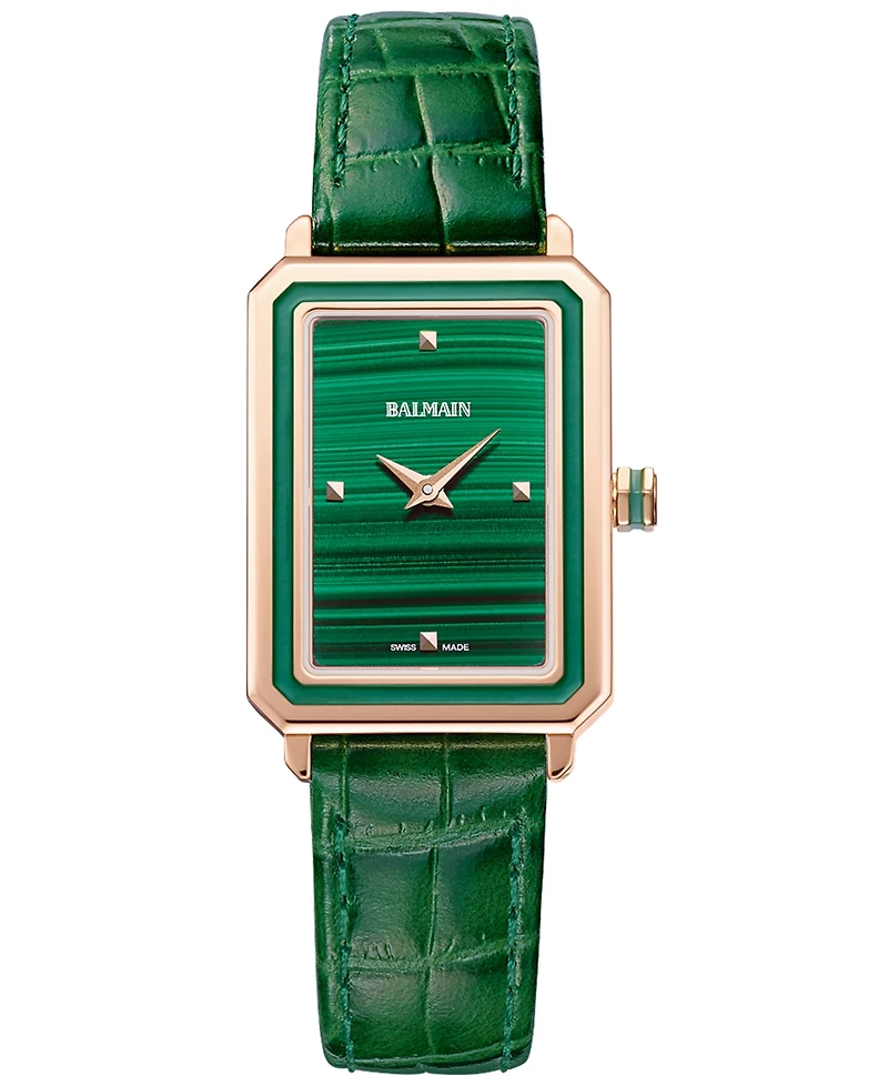 Balmain Women's Swiss Eirini Green Leather Strap Watch 25x33mm