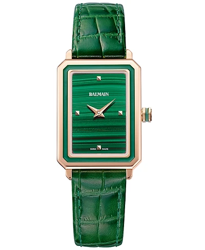 Balmain Women's Swiss Eirini Green Leather Strap Watch 25x33mm