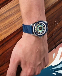 Mido Unisex Swiss Automatic Ocean Star Decompression Worldtimer Rubber Strap Watch 41mm