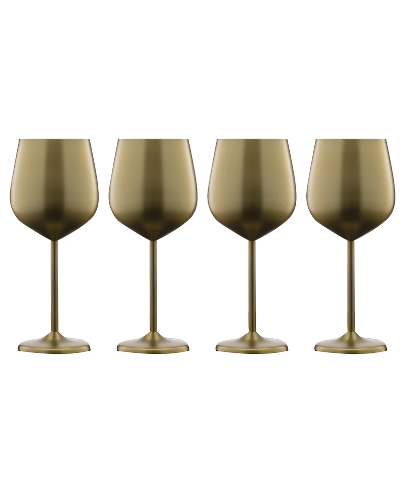 Cambridge 18 Oz Gold Stainless Steel White Wine Glasses, Set of 4