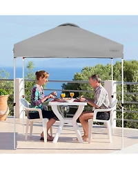 6x6 Ft Pop Up Canopy Tent Camping Sun Shelter W/ Roller Bag