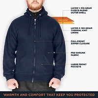 RefrigiWear Men's Thermal Lined Hooded Sweatshirt - Heavy-Duty, Warm, Comfortable