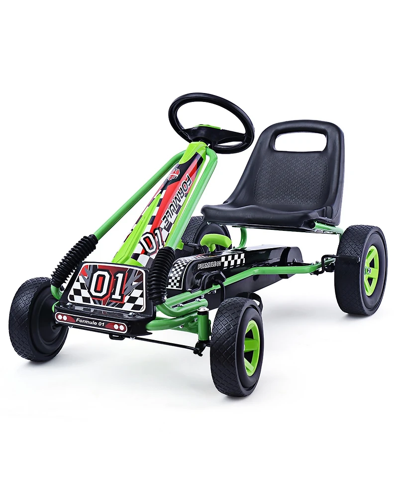 4 Wheels Kids Ride On Pedal Powered Bike Go Kart Racer Car Outdoor Play Toy