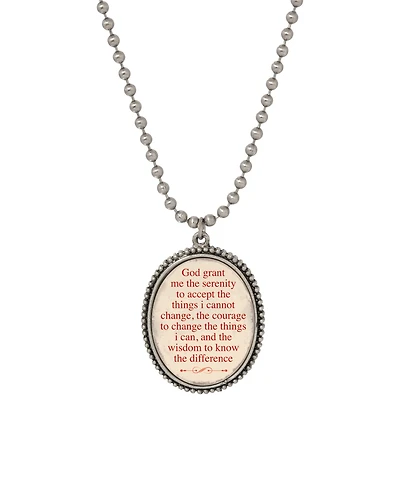Symbols of Faith God Grant me the Serenity Oval Pendant Necklace