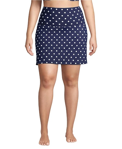 Lands' End Plus Tummy Control Ultra High Waisted Modest Swim Skirt Bottoms