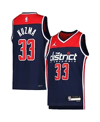 Big Boys and Girls Jordan Kyle Kuzma Navy Washington Wizards 2022/23 Swingman Jersey - Statement Edition