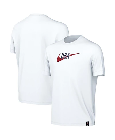 Big Boys and Girls Nike White Usmnt Swoosh T-shirt