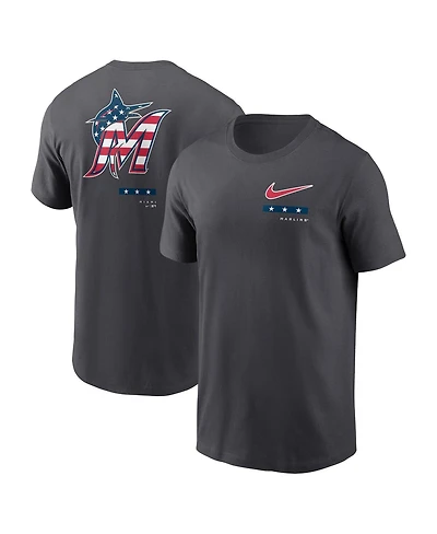 Men's Nike Anthracite Miami Marlins Americana T-shirt