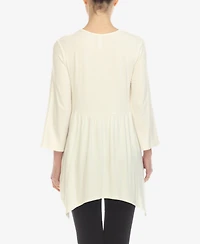 White Mark Women's Empire Waist Tunic Top