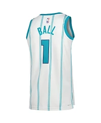 Men's and Women's Jordan LaMelo Ball White Charlotte Hornets Swingman Jersey - Association Edition