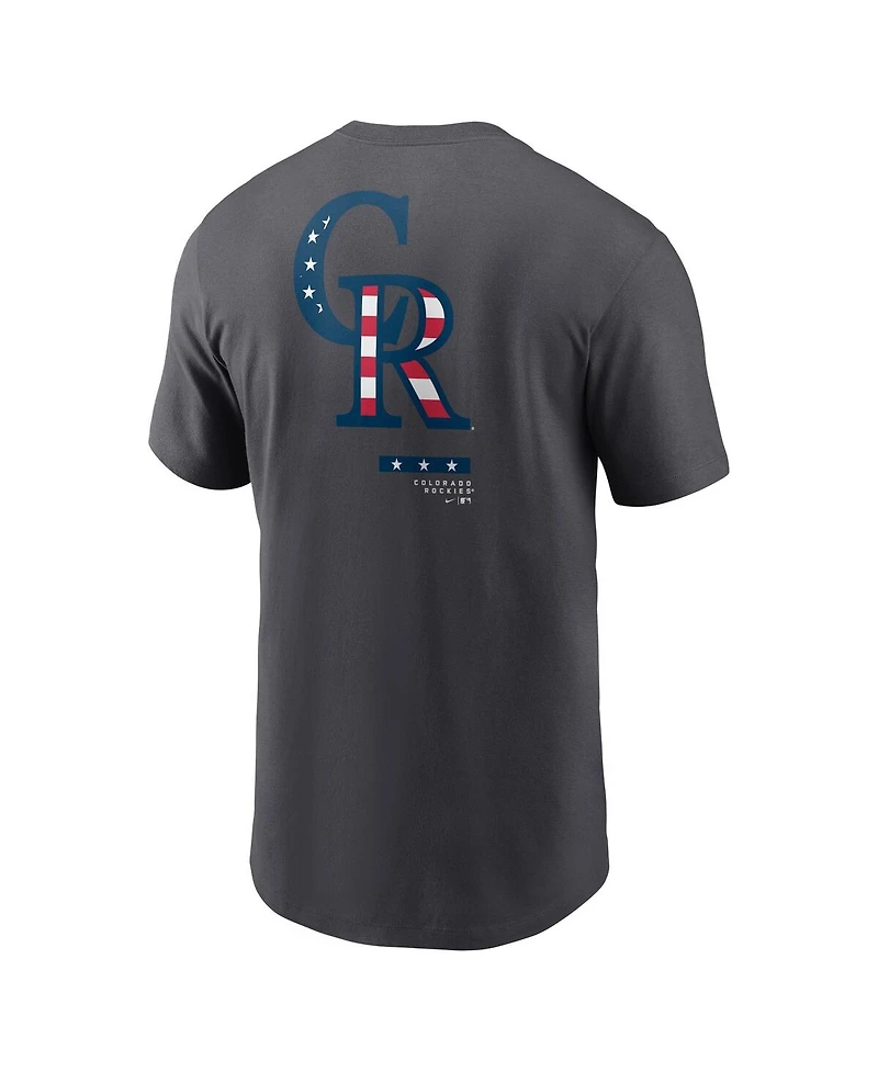 Men's Nike Anthracite Colorado Rockies Americana T-shirt