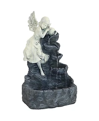 Outdoor Solar Powered Angel Falls Water Fountain with Battery Backup and Submersible Pump - 27"