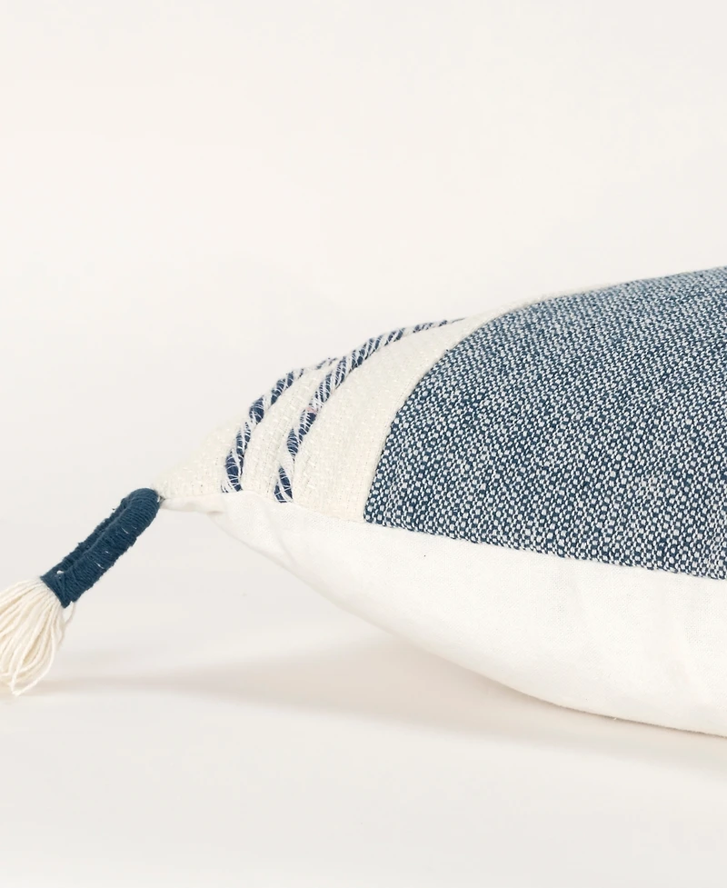 Rizzy Home Modern Stripe Tassal Decorative Pillow, 20" X