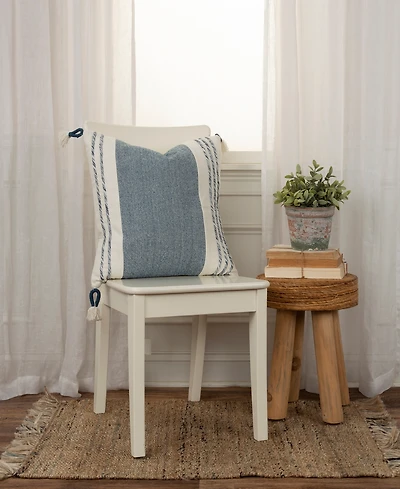 Rizzy Home Modern Stripe Tassal Decorative Pillow, 20" X