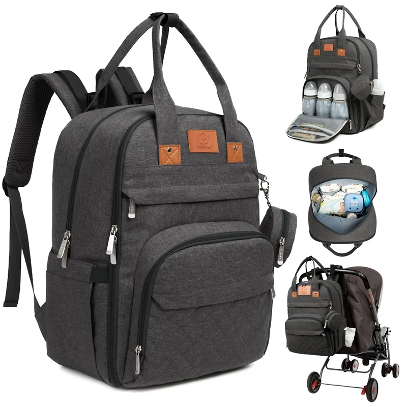 KeaBabies Rove Diaper Bag with Changing Pad, Waterproof Baby Bag, Travel