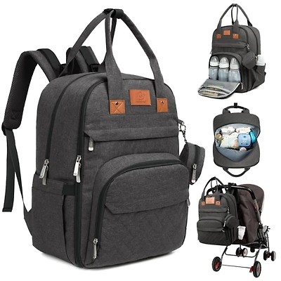 KeaBabies Rove Diaper Bag with Changing Pad, Waterproof Baby Bag, Travel