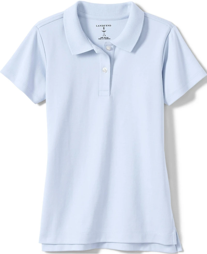 Lands' End Girls Short Sleeve Feminine Fit Interlock Polo Shirt