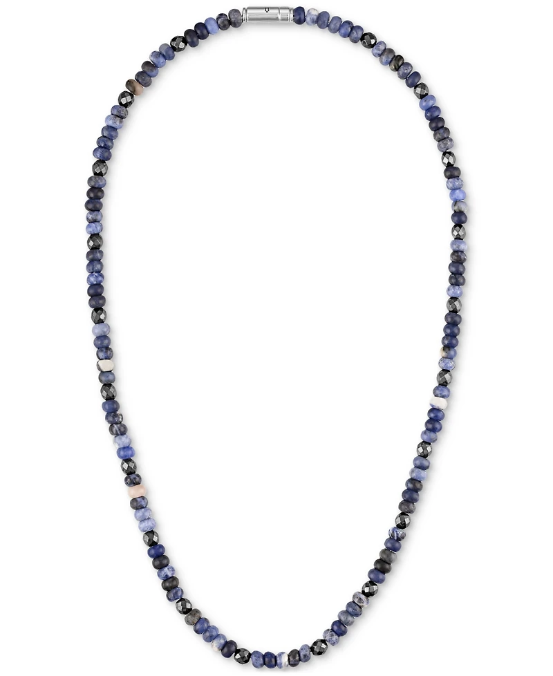 Bulova Men's Marine Star Beaded 22" Necklace in Sterling Silver