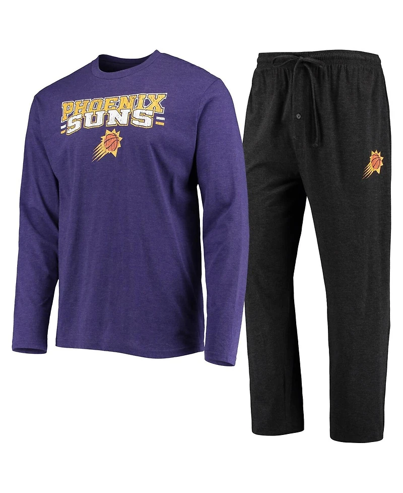 Men's Concepts Sport Black, Purple Phoenix Suns Long Sleeve T-shirt and Pants Sleep Set