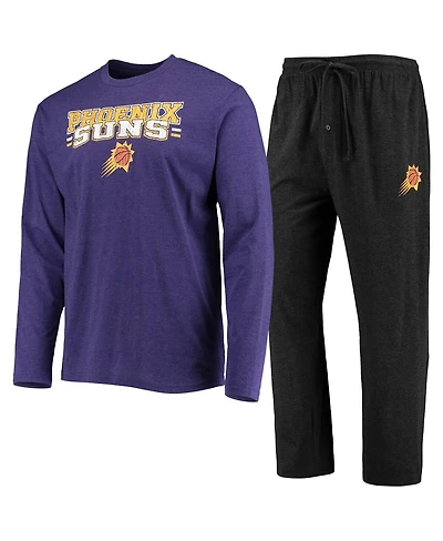 Men's Concepts Sport Black, Purple Phoenix Suns Long Sleeve T-shirt and Pants Sleep Set