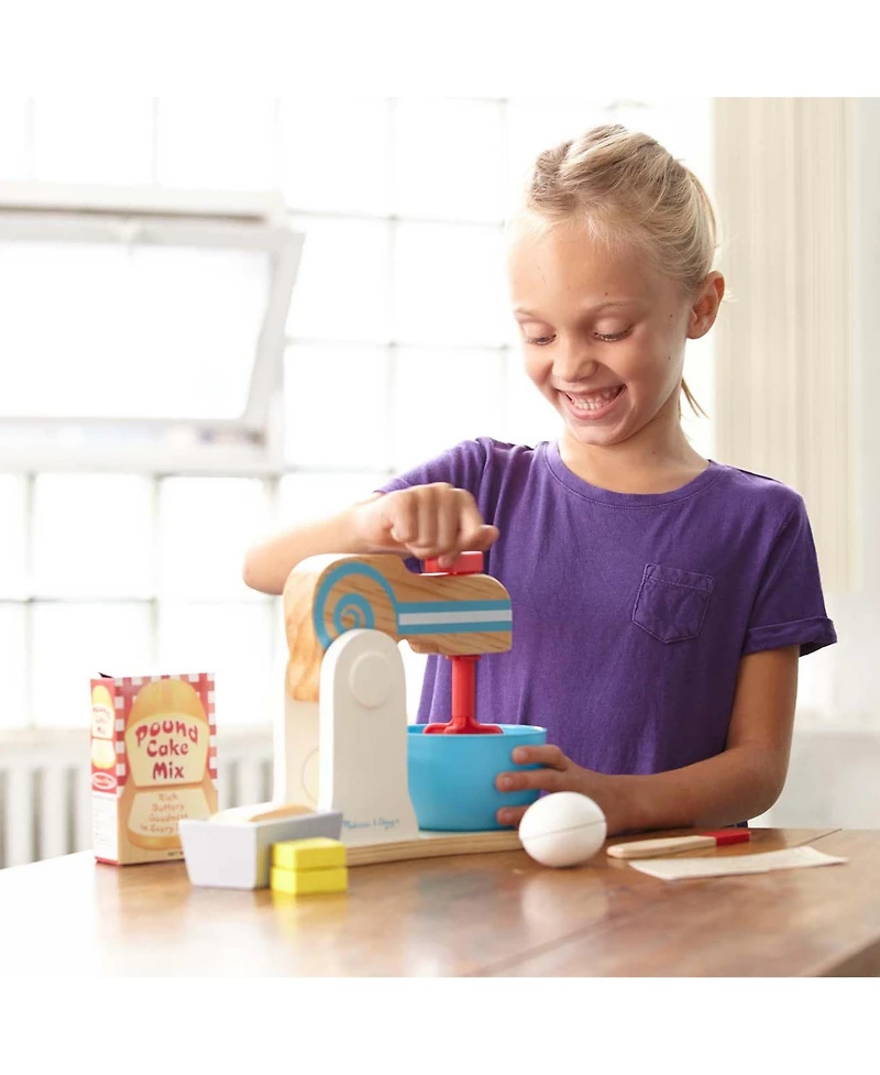 Melissa & Doug Wooden Make-a-Cake Mixer Set (11 pcs)