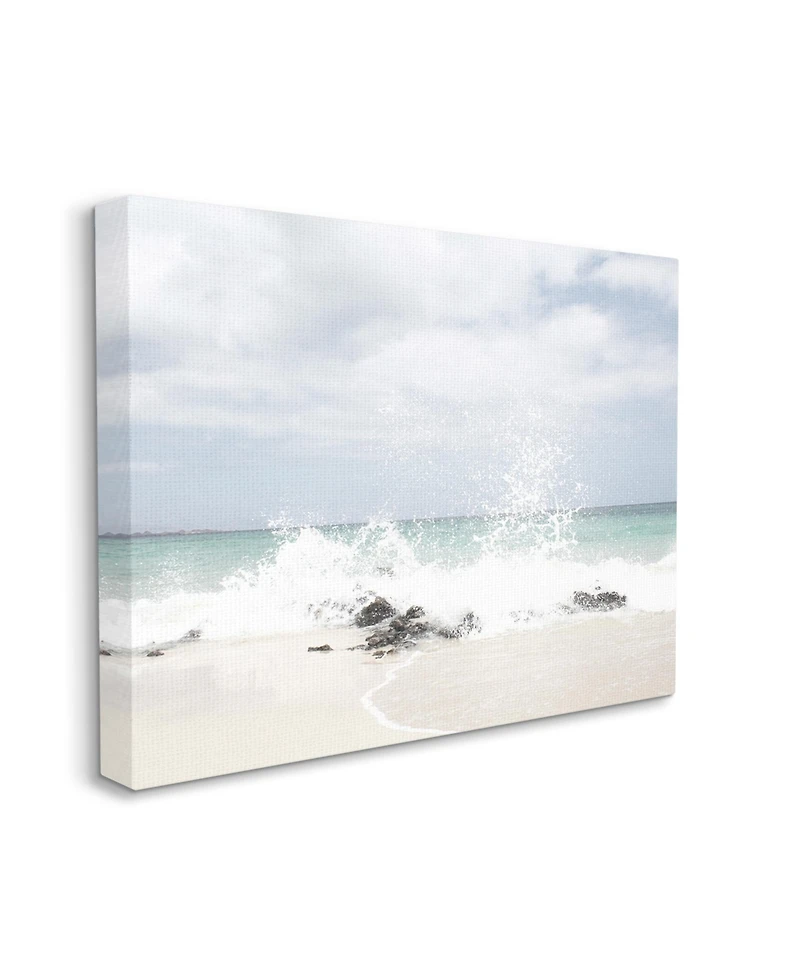Stupell Industries Beach Coast Wave Splash Canvas Wall Art, 16" x 1.5" x 20"