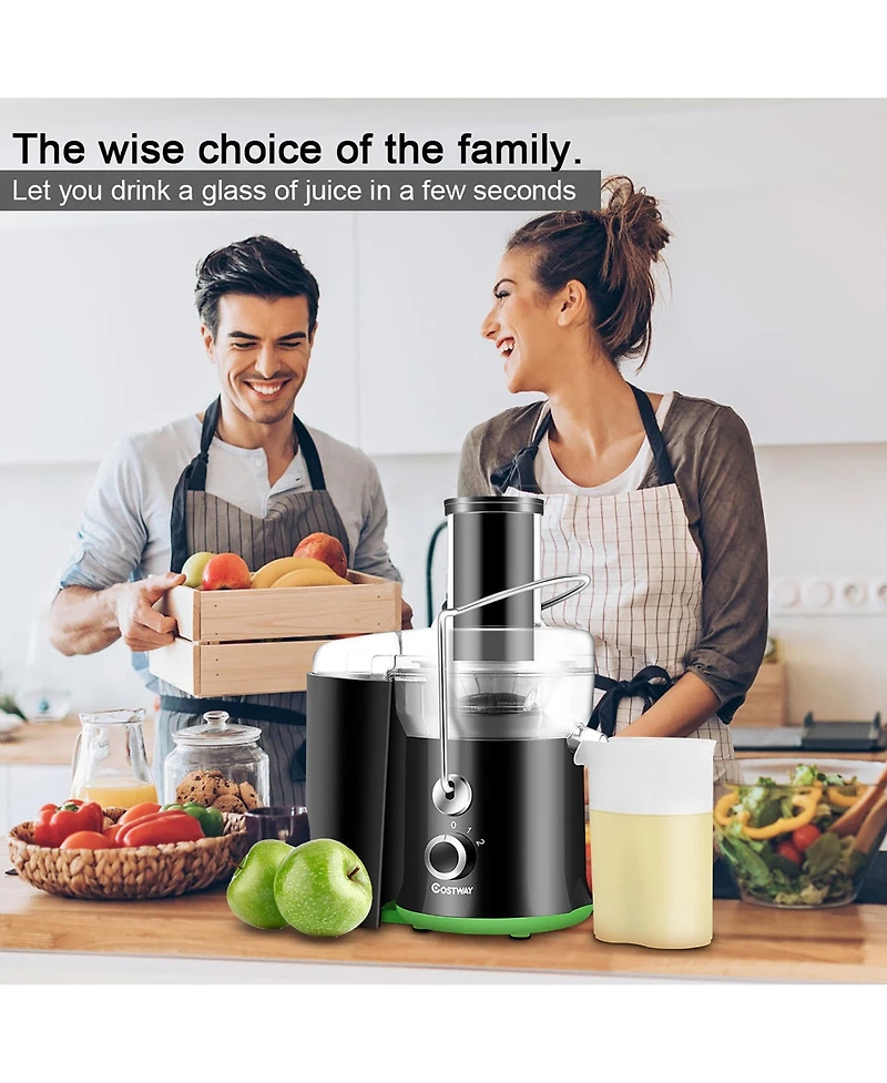 Electric Juicer Wide Mouth Fruit & Vegetable Centrifugal Juice Extractor 2 Speed