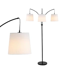Sylva 72.5" 3-Light Mid-Century Modern Head-Adjustable Iron Led Arc Floor Lamp