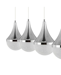 Elena Teardrop 47" 4-Light Modern Mid-Century Iron, Acrylic Integrated Linear Led Pendant
