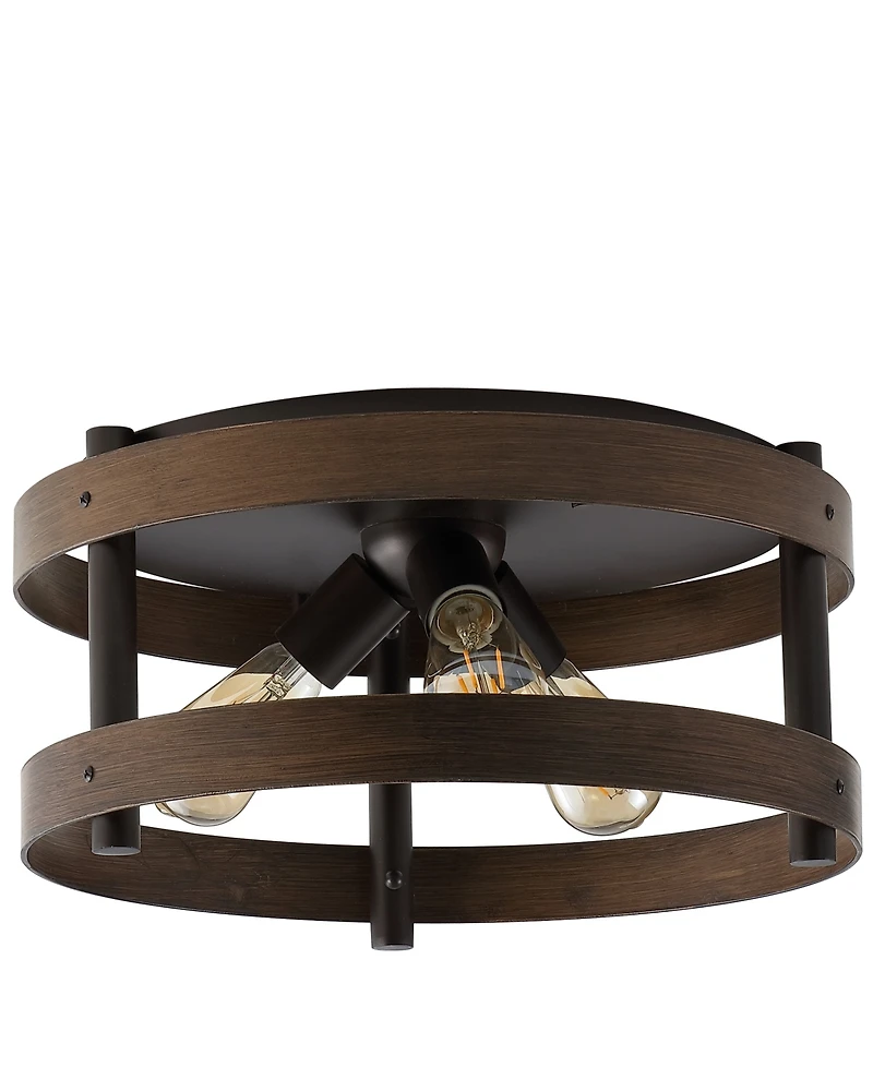 Cooper 16" 3-Light Farmhouse Industrial Iron Led Flush Mount