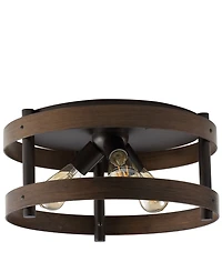 Cooper 16" 3-Light Farmhouse Industrial Iron Led Flush Mount