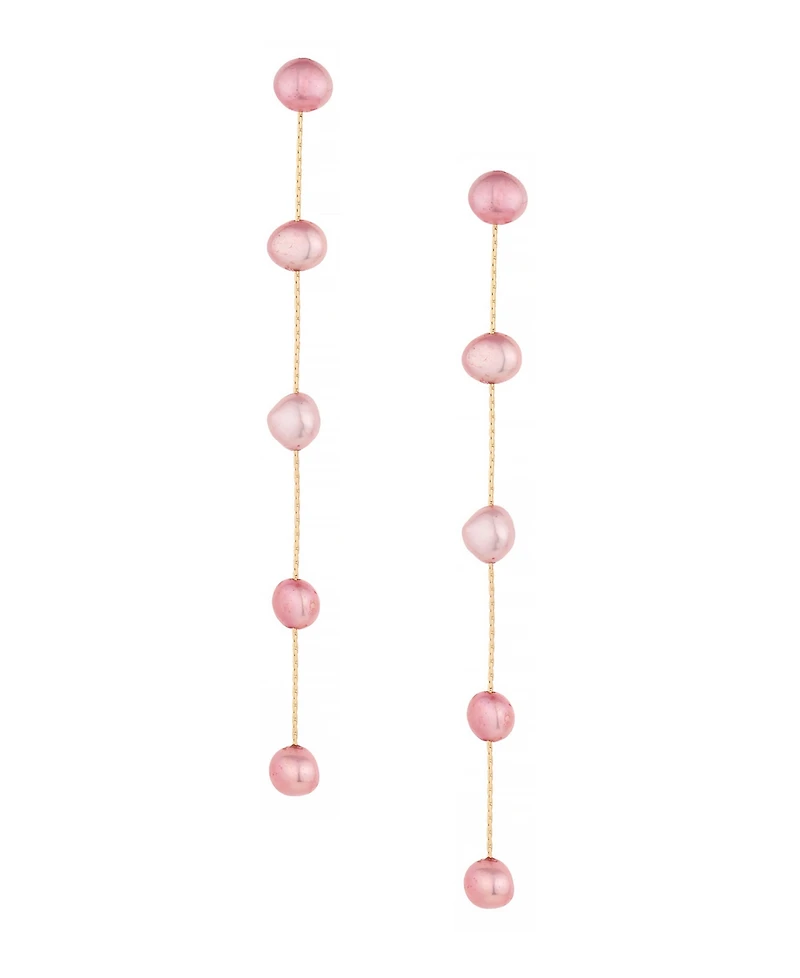 Ettika 18K Gold Plated Brass Dripping Freshwater Pearl Earrings