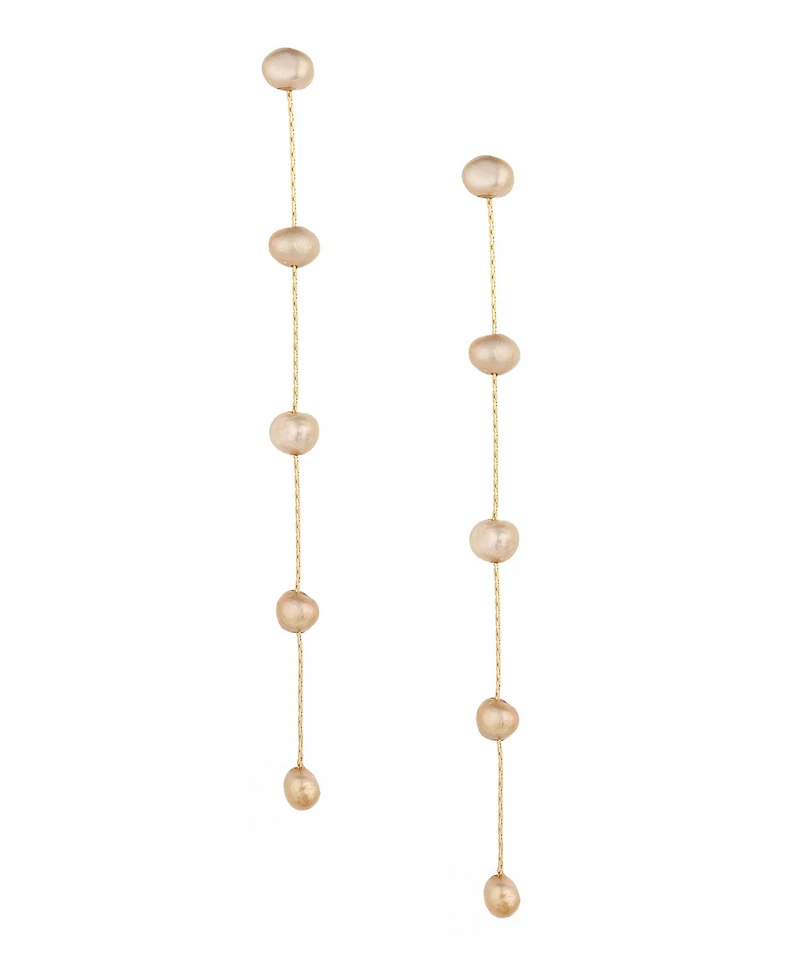 Ettika 18K Gold Plated Brass Dripping Freshwater Pearl Earrings