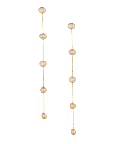 Ettika 18K Gold Plated Brass Dripping Freshwater Pearl Earrings