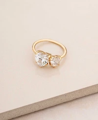 Ettika 18K Gold Plated Brass Multi Heart Cubic Zirconia Ring