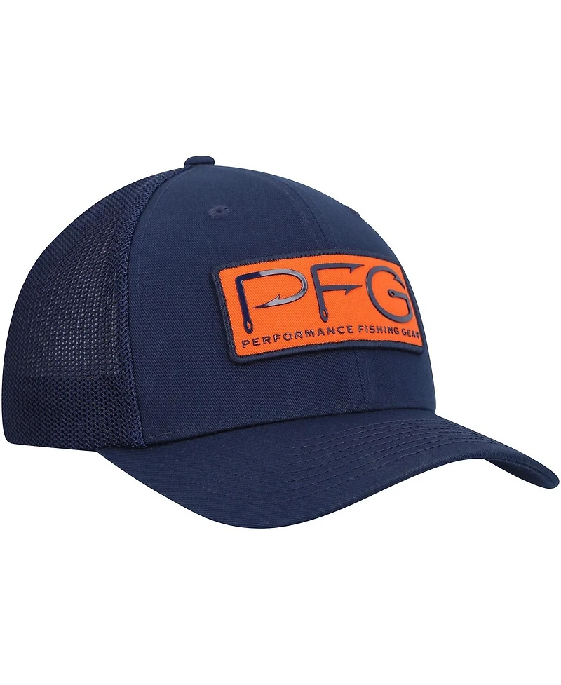 Men's Columbia Navy Auburn Tigers Pfg Hooks Flex Hat