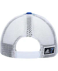 Men's adidas Blue, White St. Louis Blues Team Plate Trucker Snapback Hat