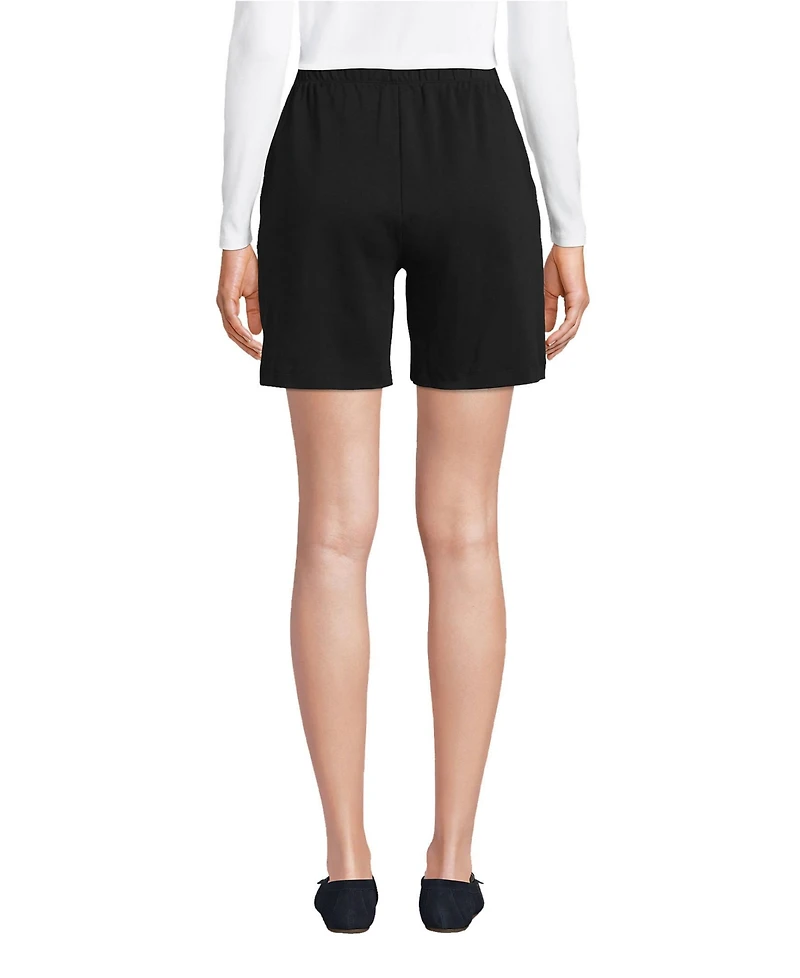 Lands' End Petite Sport Knit High Rise Elastic Waist Shorts